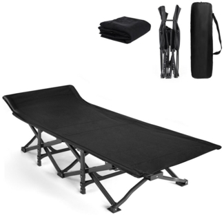 CALIYO Klappbett Campingbett feldbett klappbar bis 150 kg für Indoor Outdoor (Mit Matratze Topper) Ein stabiles und sicheres Klappcampingbett