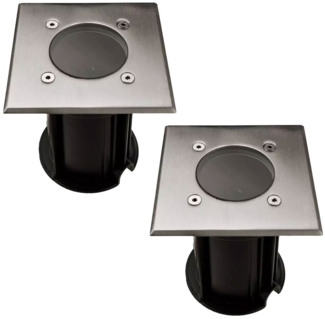 2er Set RGB LED Einbaulampe, Außen, Edelstahl, App-Steuerung