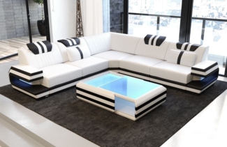 Sofa Dreams Ecksofa Ragusa L Form Leder, Couch, mit LED, Designersofa