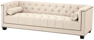 Casa Padrino Luxus Sofa Kubus Panama Creme - 3 Sitzer