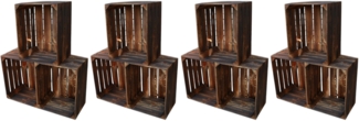 Obstkisten Weinkisten Kisten Holz Vintage Geflammt 50 x 40 x 30cm 12er SET