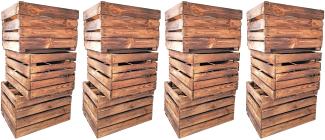 Obstkisten Weinkisten Kisten Holz Vintage Geflammt 50 x 40 x 30cm 12er SET