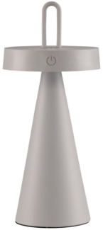 JUST LIGHT LED Tischleuchte ALWA, H 28,9 cm, Greige, Kunststoff, Silikon, Dimmfunktion, USB-Ladefunktion, Memory-Funktion, LED fest integriert, Extra-Warmweiß, Akkubetrieben, IP44 Spritzwassergeschützt, inkl. USB-Ladekabel