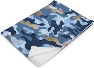 DECALVIBES Tagesdecke Kuscheldecke Blue Camouflage - 127 x 152 cm