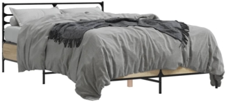 vidaXL Bettgestell Sonoma-Eiche 120x190 cm Holzwerkstoff und Metall 3280068
