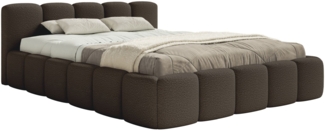 Selsey 'Cloudy Low' Polsterbett 200x200 mit Holzlattenrost, braun Bouclé