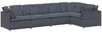 vidaXL Modulares Sofa mit Kissen Samt Dunkelgrau 3321338