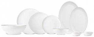 Karaca Geschirr-Set Stream Bone Light Lora Gold, 6 Personen, 29 Teile