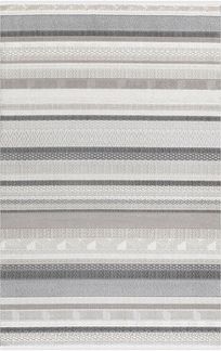 Teppich Recycle Läufer 150 x 150 cm Polyester Grau 88642574 [en. casa]