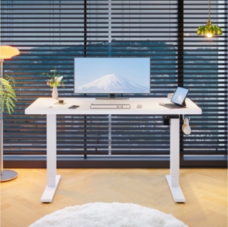 HOMALL Schreibtisch Höhenverstellbarer elektrischer Hubtisch mit Memory-Funktion (110 cm × 60 cm × 71–119 cm, bestehend aus drei Tischplatten, höhenverstellbar, speichert drei Standardhöhen, leiser Betrieb)