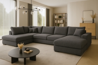 Ecksofa FABIO 328x182 cm mit Schlaffunktion, Bonellfederkern und Bettkasten