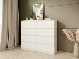 Beautysofa Kommode mit acht Schubladen LOOK, Modernes Design, Zeitloser Stil