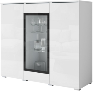 Kommode Doppo 120 (Farbe: Weiß / Weiß Hochglanz, ohne Beleuchtung)