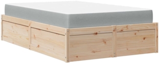 Bett mit Matratze 140x190 cm Massivholz Kiefer