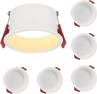 ZMH 5er LED Einbaustrahler Einbauleuchten Badezimmer - 3000K Warmweiß Badlampe Deckenspots Einbauspots 5W IP44 LED Badleuchte Deckeneinbaustrahler für Wohnzimmer Küche Flur Büro Esszimmer