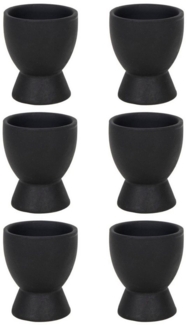 HIT Trading Eierbecher BRUNCH, Ø 6 cm, H 8 cm, Schwarz matt, (Set, 6-tlg), Steingut