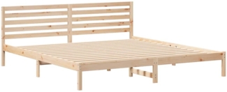 vidaXL Bettrahmen mit Kopfteil Braun 200 x 220 cm Massives Kiefernholz 872341