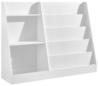 SONGMICS Kinderzimmerregal mit 5 Ebenen, Montessori Bücherregal, Spielzeugregal für Leseecke, 30 x 103,6 x 80 cm, weiß