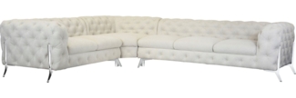 Leonique Chesterfield-Sofa Amaury L-Form, großes Ecksofa, Chesterfield-Optik, Breite 323 cm, Fußfarbe wählbar