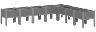 vidaXL Pflanzkasten mit Beinen Hellgrau 200x160x42 cm PP 367912