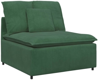 vidaXL Modulares Sofa Mittelmodul mit Kissen Dunkelgrün 100 cm 4104442