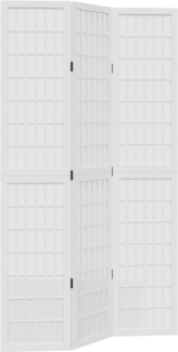 vidaXL 3-tlg. Raumteiler Weiß Massivholz Paulownia 358783