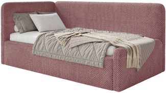 Selsey Fanko –Jugendbett 90x200 cm mit Kopfteil links, Plüsch, Rosa