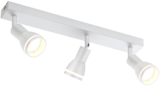 ZMH Moderne weiße Deckenleuchte: 3 verstellbare Deckenstrahler aus Metall, GU10 Deckenlampe, für Schlafzimmer, Esszimmer, ohne Leuchtmittel