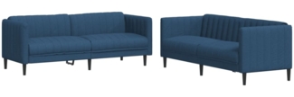 vidaXL 2-tlg. Sofagarnitur Blau Stoff 3209244