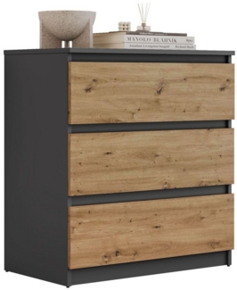 Lookway Kommode HANA M3 mit 3 Schubladen – modernes Design & praktische Aufbewahrung, Breite: 70 cm