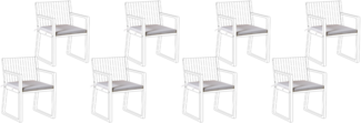 Gartenstuhlkissen 8er Set SASSARI PREMIUM 46 x 46 cm Hellgrau