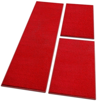Floordirekt Hochflor-Bettumrandung Dynasty Rot, 3 Größen, Läufer, ideal im Schlafzimmer, Höhe 8.5 mm, (3-tlg), Velours