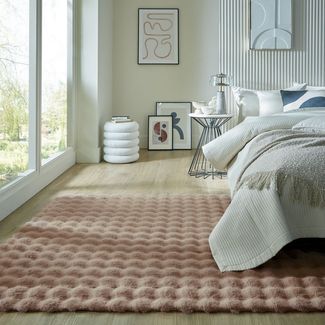 FLAIR RUGS Hochflor-Teppich Waffle Faux Fur, rechteckig, Höhe: 35 mm, Waffelmuster, waschbarer Kunstpelzteppich