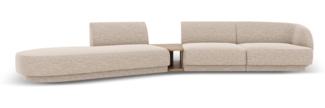 Micadoni Modulares Sofa Miley 4-Sitzer mit 1 Armlehne Links Chenille Eden Beige