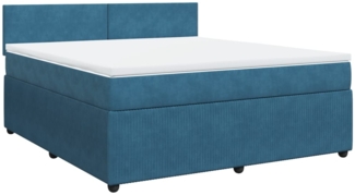 vidaXL Boxspringbett mit Matratze Blau 180x200 cm Samt 3287804
