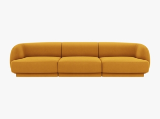 Micadoni Sofa Miley 3-Sitzer Samt Bluvel Gelb