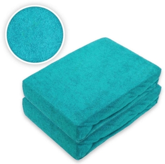 Doppelpack Frottee Spannbettlaken 60 - 70 x 140 cm Türkis