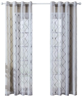 BYSURE Gardine, Ösen (2 St), transparent, Voile, Modern Gardine Leinenoptik