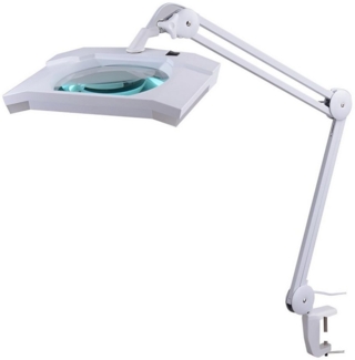 Semplix LED Lupen-Tischlampe 3D weiß (Linse 189x157 mm/ Tischklemme)