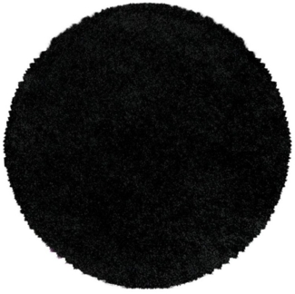 Teppium Teppich Unicolor - Einfarbig, Rund, Höhe: 30 mm, Einfarbig Shaggy Teppich Wohnzimmer Langflor versch. farben und größen