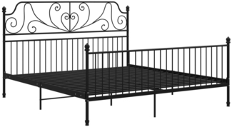 vidaXL Bettgestell Schwarz Metall und Sperrholz 180x200 cm [324856]