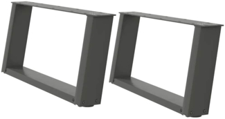 vidaXL Couchtischbeine U-Form 2 Stk. Anthrazit 60x(30-31) cm Stahl 4012750