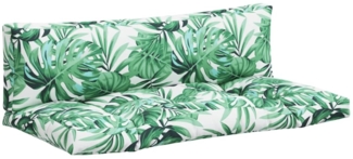 vidaXL Palettenkissen 2-tlg. Blattmuster Stoff