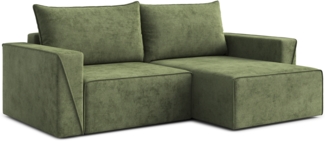 AX LIVING Mirani Ecksofa Grün kleine Couch L Form Schlaffunktion 245cm