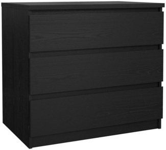 Dmora Kommode Kajiki, Mehrzweckkommode, Schlafzimmerkommode, Schrank mit Schubladen, 77x50 h68 cm, Schwarz