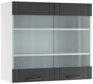Küchenglasschrank Fame-Line Anthrazit Landhaus 80 cm Vicco