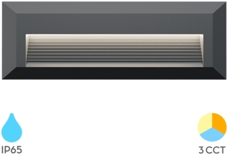 LED schwarze Wandleuchte indirekt Außen IP65 – 3W 3in1 Farbtemperatur | Stufen & Treppenbeleuchtung