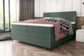 99rooms Maximus Boxspringbett 160x200 cm Strukturstoff NEVE Salbeigrün