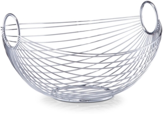Zeller Obstkorb, oval, metall verchromt, silber, 28 x 25,5 x 16 cm