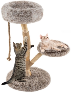 KOMFOTTEU Kratzbaum, Katzenbaum mit Kratzpfosten, Plüschsitzflächen, & Seil